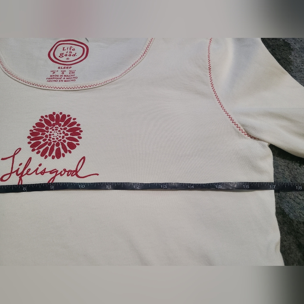 Life Is Good Long Sleeve Pajama Top sz S - Picture 7 of 9